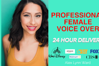 record an american female voice over, today