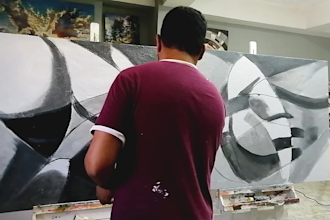 exclusive geometric abstract art hand painted on canvas