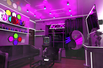 make a 3d room for your background with green screen for streamings