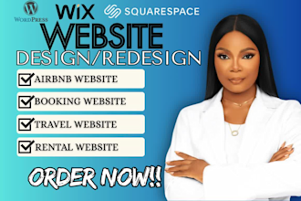 wix website design for airbnb travel rental vacation hotel booking wix website