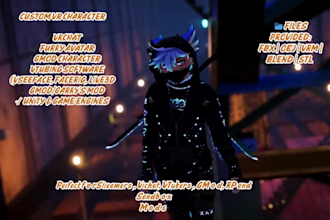 make fully rigged custom vrchat avatar, gmod playermodel, 3d vtuber model, furry
