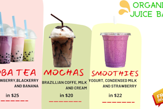 create menu card, brochures flyer for your restaurant
