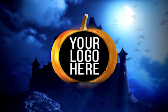 create 2 horror halloween logo animation intro