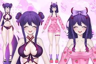 create live2d models for vtuber furry rigging, vrchat avatar with quest
