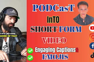 turn your podcast into short form video clips with engaging captions