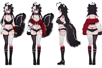 rig high quality cute anime vtuber model, live2d character design chibi pngtuber