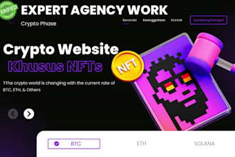 build nft landing page design, nft website design, nft landing page develop