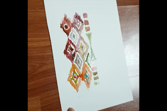 make scarf pattern with watercolor painting