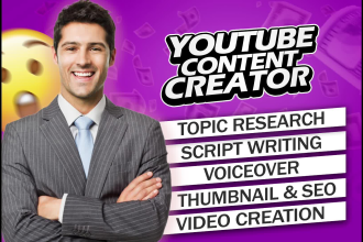 be your youtube  content creator and video maker