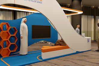 design and render 3d trade booth design and exhibition booth
