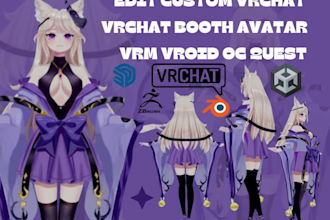 upload vrchat booth avatar, nsfw vrm vroid quest, edit custom 3d vrchat avatar