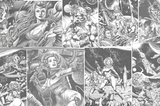 draw vintage style comic art, panels, or covers for your story