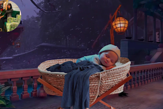 create 10 hours monetizable baby sleep music video