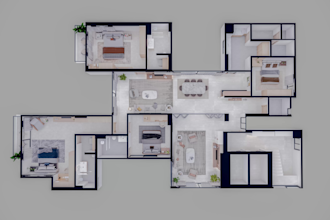 create 2d and 3d floor plan renderings with furniture layout