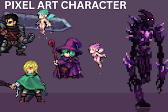 2d retro pixel art, pixel gif animation, pixel character design, pokémon design
