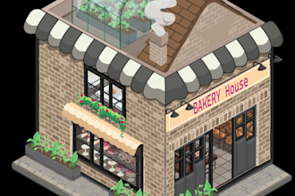 illustrate for isometric art or game 2d for you