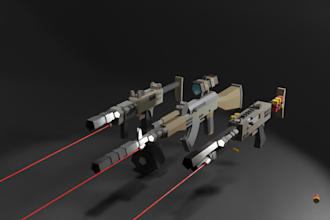 create 3d low poly models for videogames