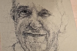 draw a personalized human portrait in scribble art style