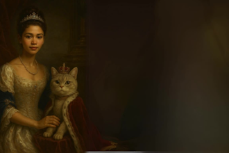 create a royal style portrait of you and your pet