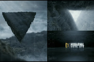 reveal your logo with light ray passing rocks