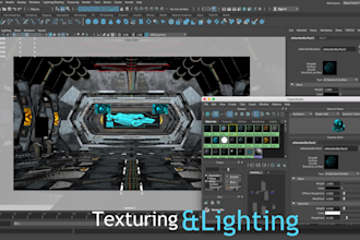 create cool 3d spaceship interiors illustrations