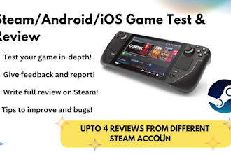 test and review your game on steam or any other platforms