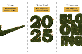 make a 3d grass with flowers on your logo or text