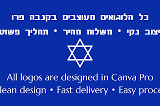 create a modern and personalized logo in hebrew for your small business