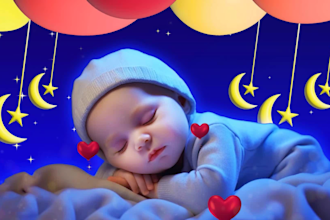 create monetizable animated kids lullaby, baby sleep music with youtube channel