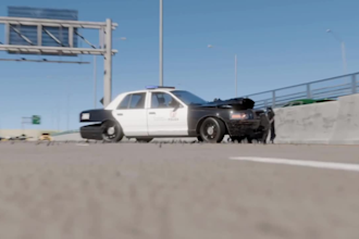 do high qualiity 3d car chase animation, 3d car model, photorealistic, vfx