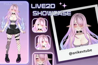 draw and rig a custom 2d vtuber model, anime avatar, and live2d rigging