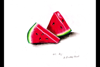 do water colour painting and pencil shading