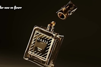 do 3d perfume animation, 3d bottle design, perfume ads, body spray, cgi perfume