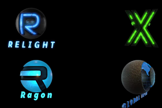 create 3d rotating logo animation with unlimited loop