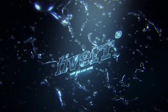 create water splash ocean wave intro logo for your business