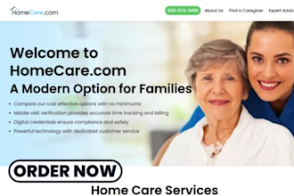 buid home care website healthcare website home care medical website elderly care
