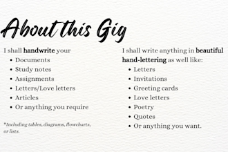 write any kind of text in quality handwriting