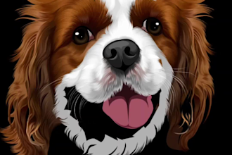draw a vector cartoon for your pet in 12 hours