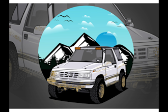 draw car vector illustration automotive for t shirt design