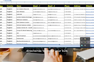 provide b2b lead generation, business leads and email list building