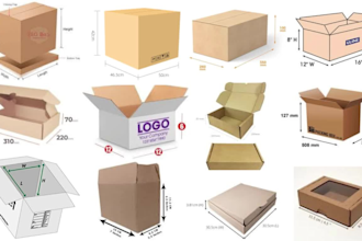 do carton box, cardboard box, kraft box, shipping box, any custom box design