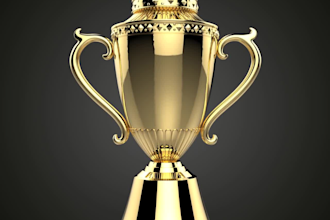 design 3d product rendering, 3d design for trophies, product