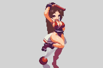 do nsfw pixel art, sprite sheet, 2d pixel game character animation or fanart
