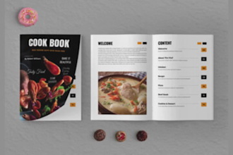 write cookbook recipe meal plan food recipe cookbook cover design for amazon KDP