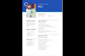 design simple and modern cv, resume