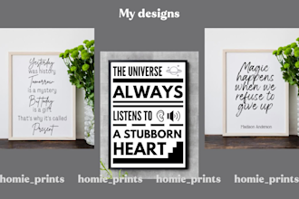 design unique digital motivational, inspirational prints
