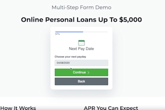 create a multi step HTML wordpress form