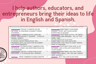 translate your creative or educational content  to english and spanish