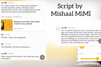 research and write a fine quality  script for your podcast