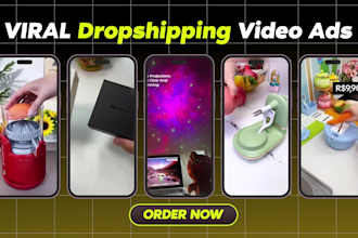 create dropshipping ads, facebook video ads and tiktok video ads